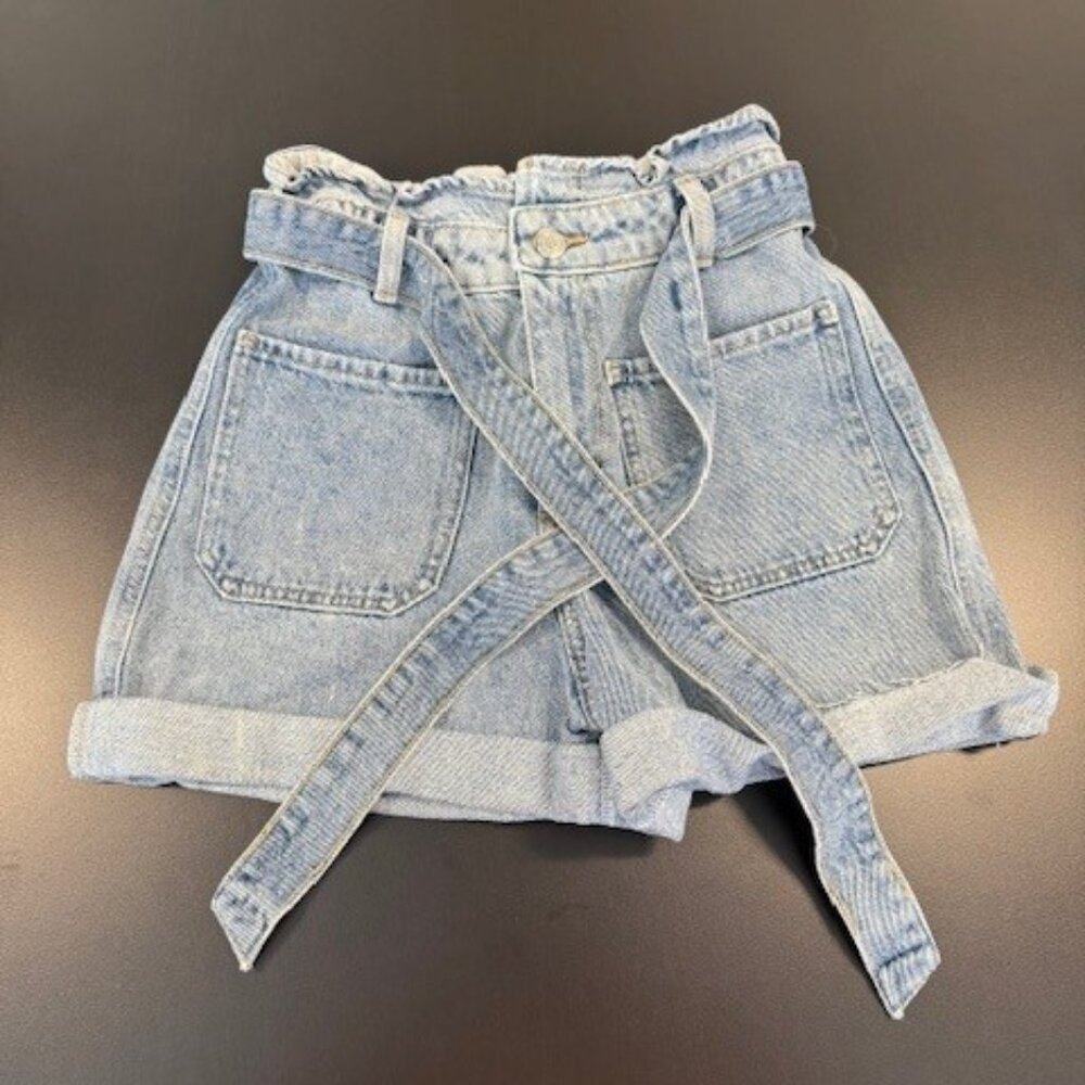 Zara paperbag high rise shorts